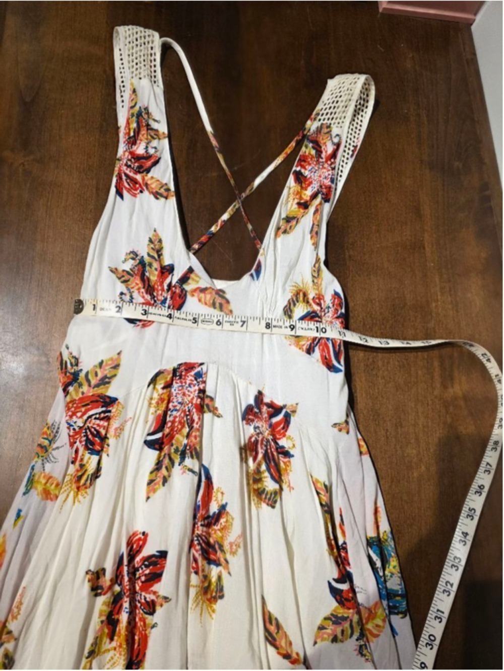 Free People Thought I Was Dreaming Mini Dress XS White Multi-color Floral - Picture 6 of 12
